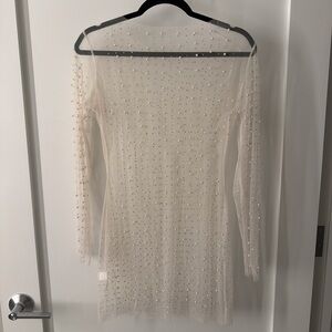 Chic Sheer Long Sleeve Dress